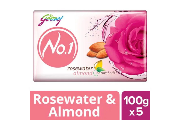 Godrej No.1 Rosewater, 100 g (Pack of 5)