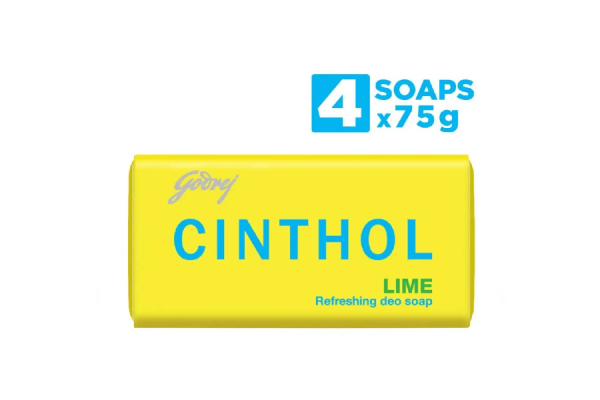 Cinthol Lime Bath Soap - 75g (Pack of 4)