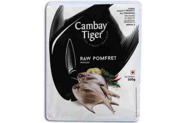 Cambay Tiger Pomfret Whole 500gm