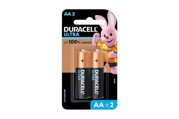 Duracell Ultra Alkaline AA Battery, 2 pcs