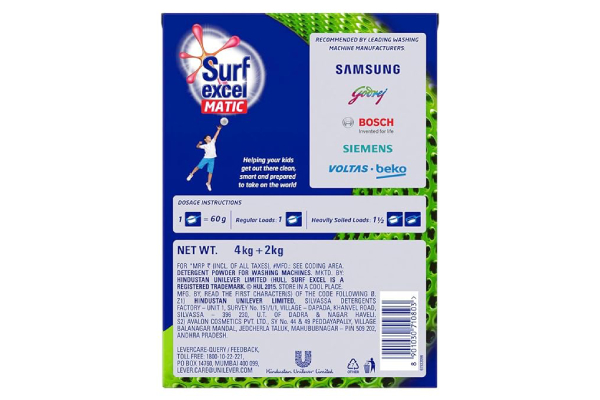 Surf Excel Matic, 4+2 Kg Free