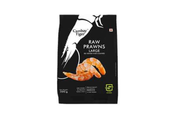 Cambay Tiger Raw Prawns Large 300gm