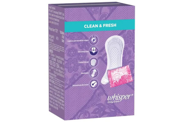 Whisper Daily Liners - Clean & Fresh, 40s pack