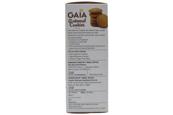 Gaia Oatmal Cookies 200g